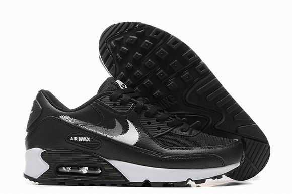 Cheap Nike Air Max 90 Men's Shoes Black White-89 - Click Image to Close
